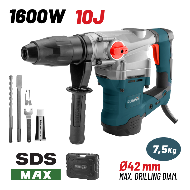 ΣΚΑΠΤΙΚΟ ΠΕΡΙΣΤΡΟΦΙΚΟ ΠΙΣΤΟΛΕΤΟ 1600W SDS-MAX 10J BORMANN BPH7500