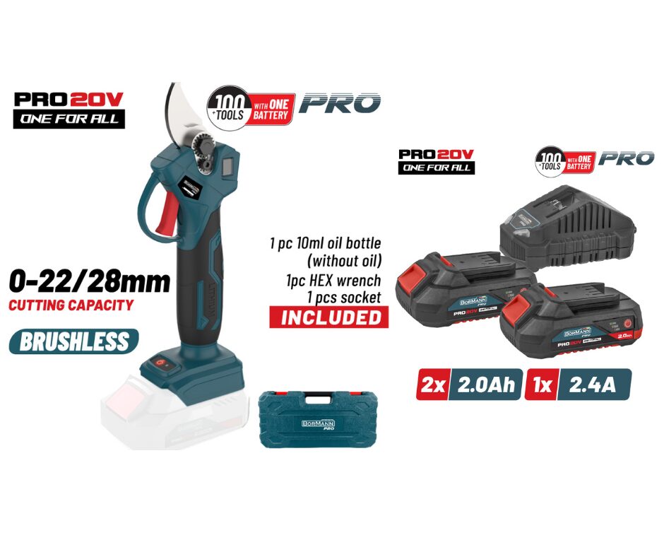 ΨΑΛΙΔΙ ΚΛΑΔΕΜΑΤΟΣ ΜΠΑΤΑΡΙΑΣ 20V BORMANN PRO (BBP4128C) + ΣΕΤ 2 ΜΠΑΤΑΡΙΕΣ 20V 2.0Ah + ΦΟΡΤΙΣΤΗΣ BORMANN (BBP9922)