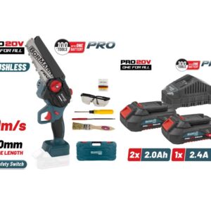 ΚΛΑΔΕΥΤΙΚΟ ΑΛΥΣΟΠΡΙΟΝΟ ΜΠΑΤΑΡΙΑΣ 20V BORMANN PRO BBP3917C + ΣΕΤ 2 ΜΠΑΤΑΡΙΕΣ 20V 2.0Ah + ΦΟΡΤΙΣΤΗΣ BORMANN (BBP9922)